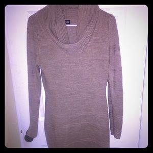 Cowl neck sweater dress